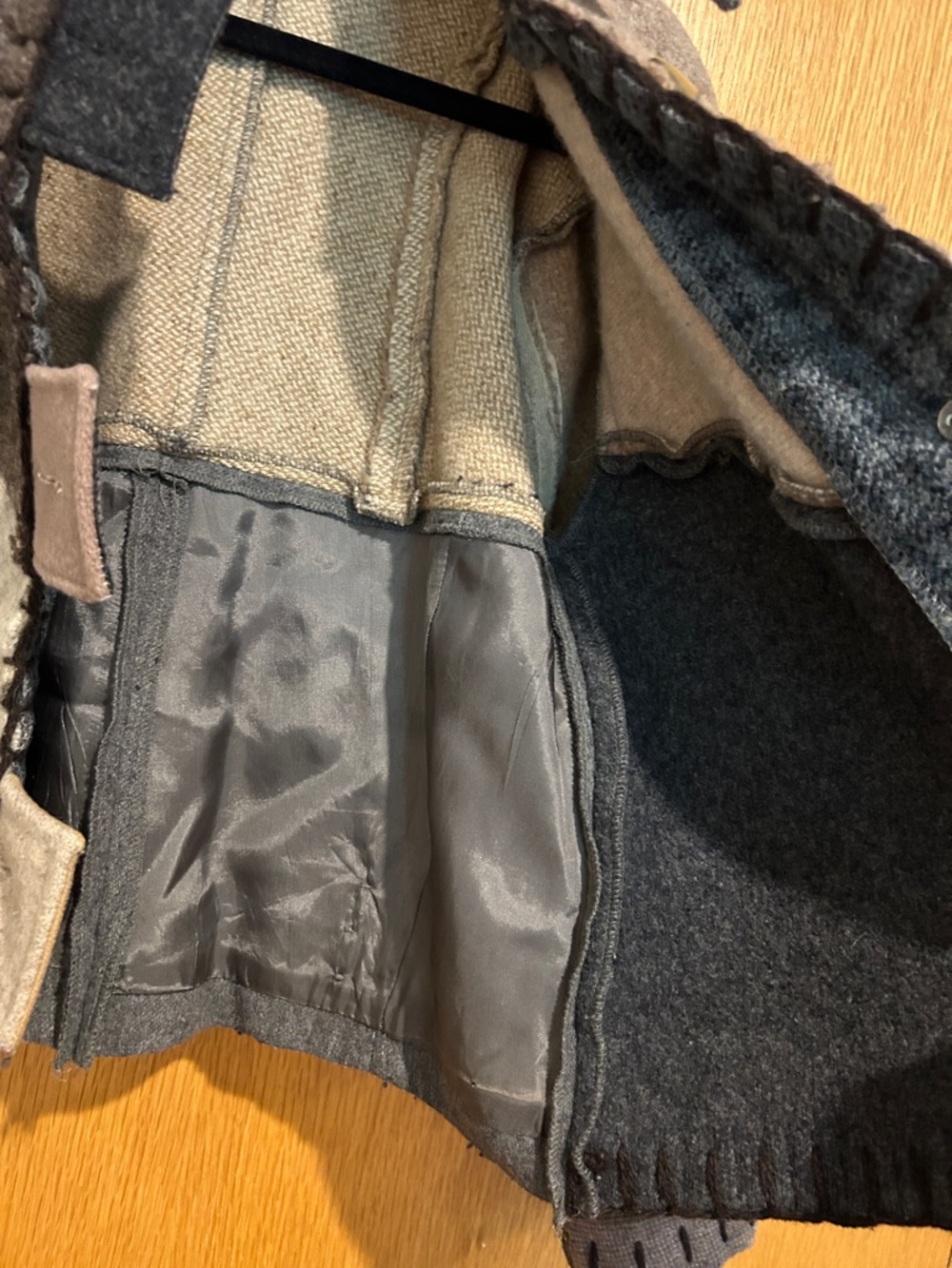 Patchwork Wool Jacket in Brown & Gray - baabaa Zuzu - Picture 6 of 7